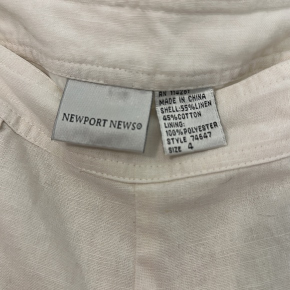 White Linen Flared Cropped Pants Size 4 - Picture 2 of 4